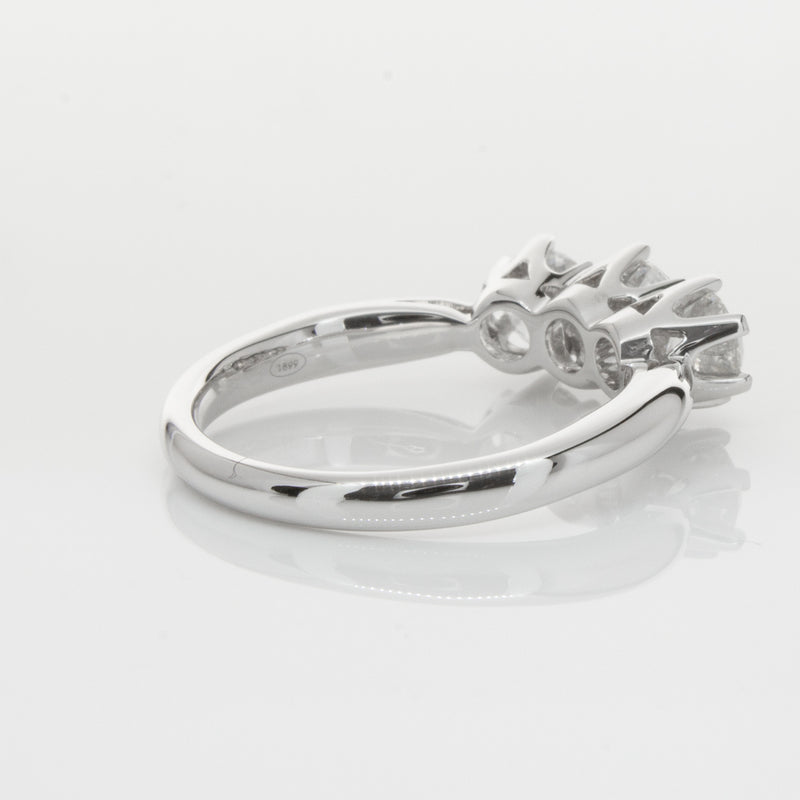 18ct White Gold 1.30ct Diamond Trilogy Ring-Ring-Walker & Hall