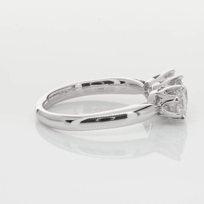 18ct White Gold 1.30ct Diamond Trilogy Ring-Ring-Walker & Hall