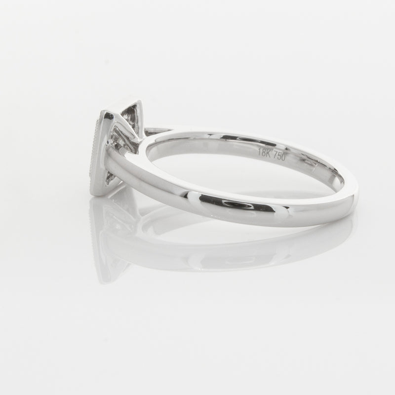 18ct White Gold .52ct Princess Cut Diamond Windsor Ring-Ring-Walker & Hall
