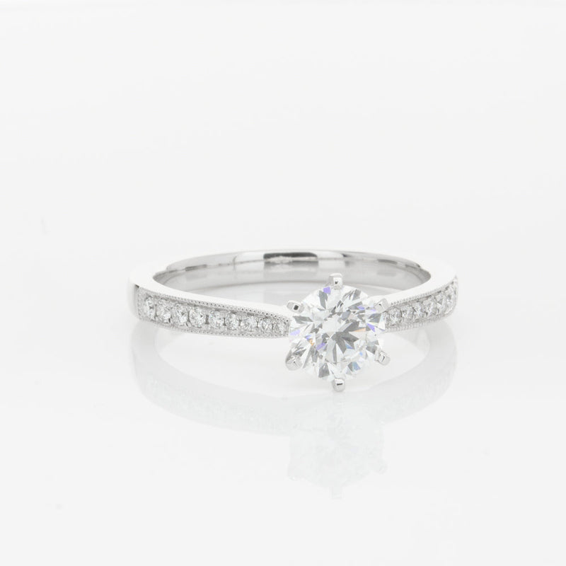 18ct White Gold .70ct Diamond Zenith Ring-Ring-Walker & Hall