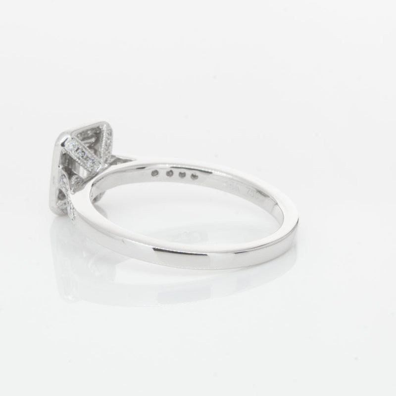 18ct White Gold .40ct Emerald Cut Diamond Aria Ring-Ring-Walker & Hall