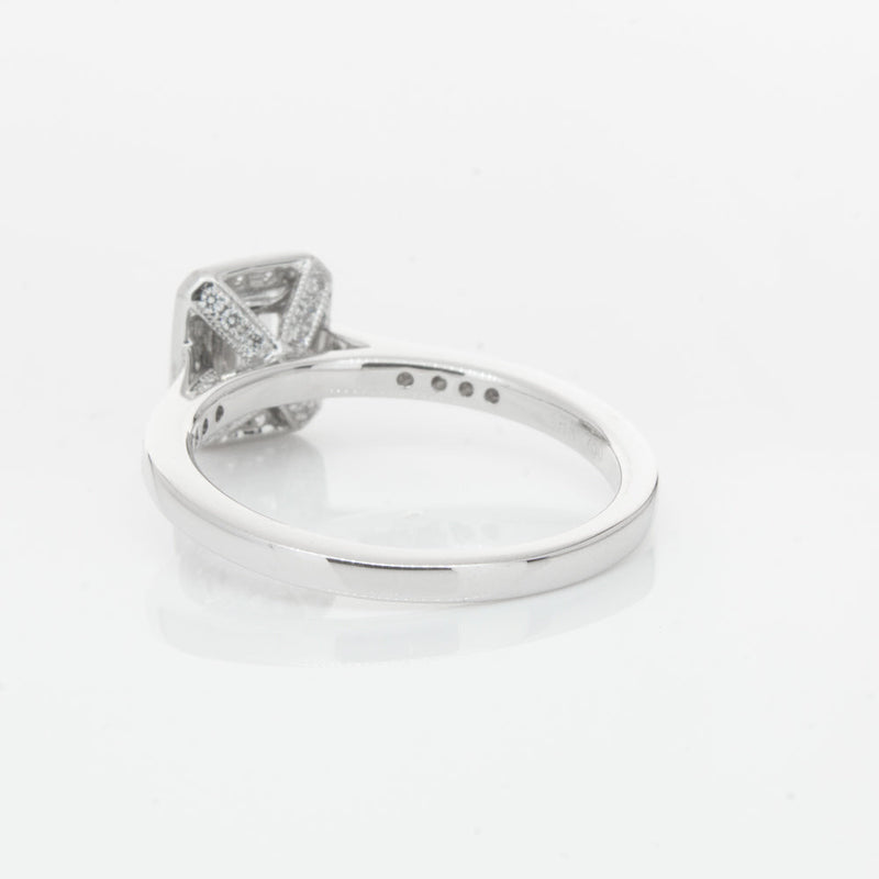18ct White Gold .40ct Emerald Cut Diamond Aria Ring-Ring-Walker & Hall