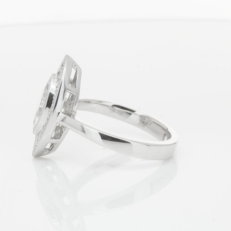 18ct White Gold 1.00ct Marquise Diamond Ring-Ring-Walker & Hall