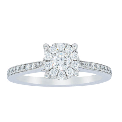 18ct White Gold Diamond Galaxis Ring-Ring-Walker & Hall