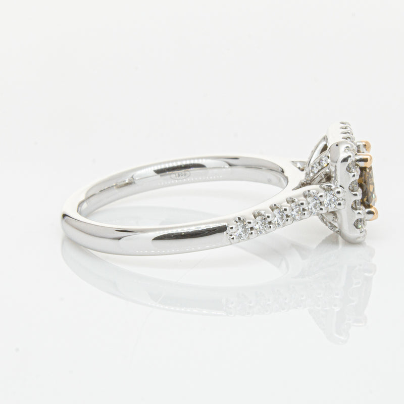 18ct White Gold .72ct Mocha Princess Cut Diamond Manhattan Ring-Ring-Walker & Hall