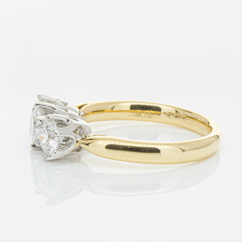 18ct Yellow Gold 1.21ct Diamond Trilogy Ring-Ring-Walker & Hall