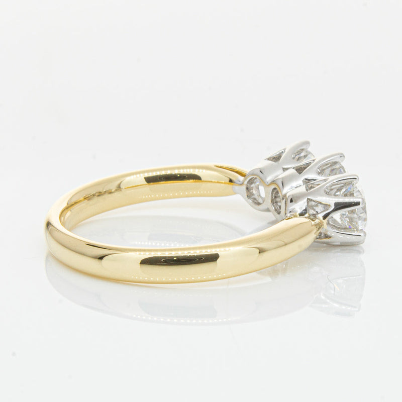 18ct Yellow Gold 1.21ct Diamond Trilogy Ring-Ring-Walker & Hall
