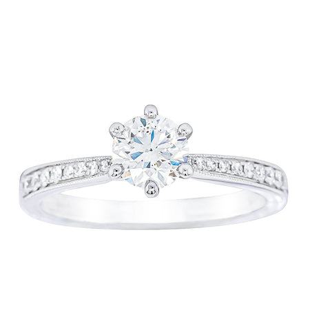 18ct White Gold .70ct Diamond Zenith Ring-Ring-Walker & Hall