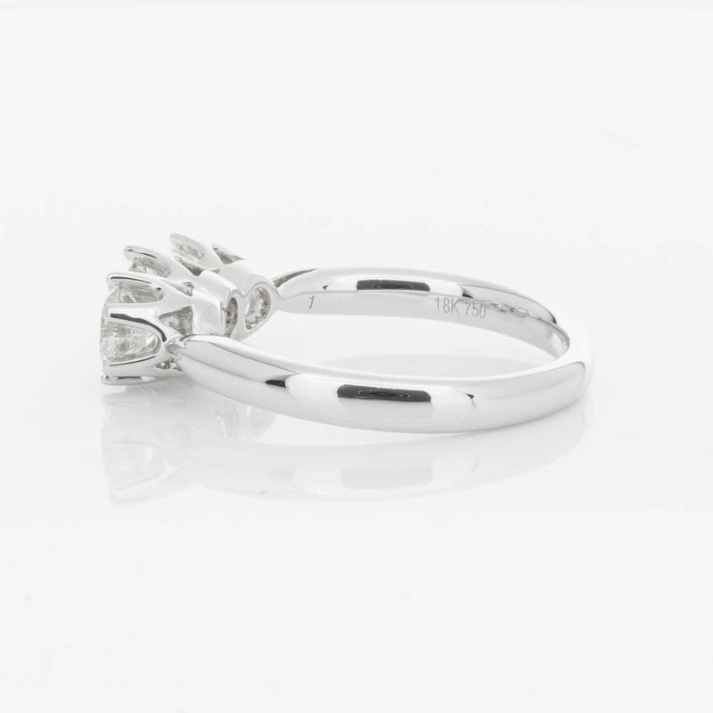 18ct White Gold 1.24ct Diamond Trilogy Ring-Ring-Walker & Hall