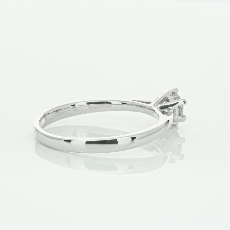 14ct White Gold .40ct Diamond Lunette Ring-Ring-Walker & Hall