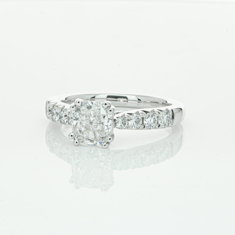 18ct White Gold 1.29ct Cushion Cut Diamond Phoenix Ring-Ring-Walker & Hall