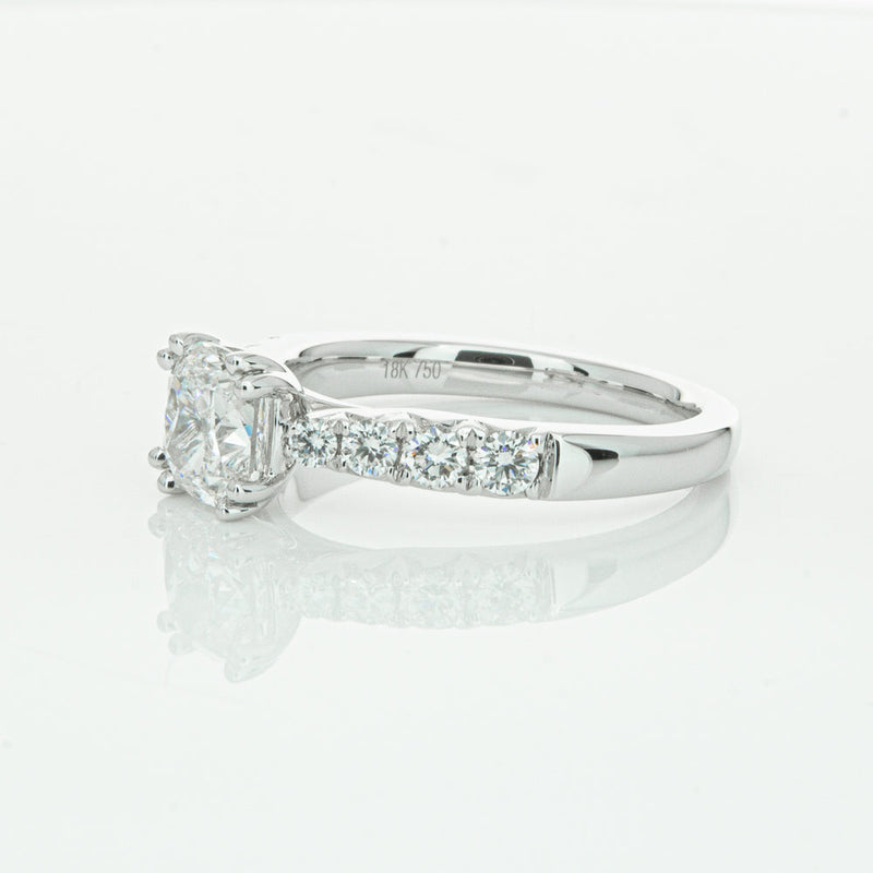 18ct White Gold 1.29ct Cushion Cut Diamond Phoenix Ring-Ring-Walker & Hall