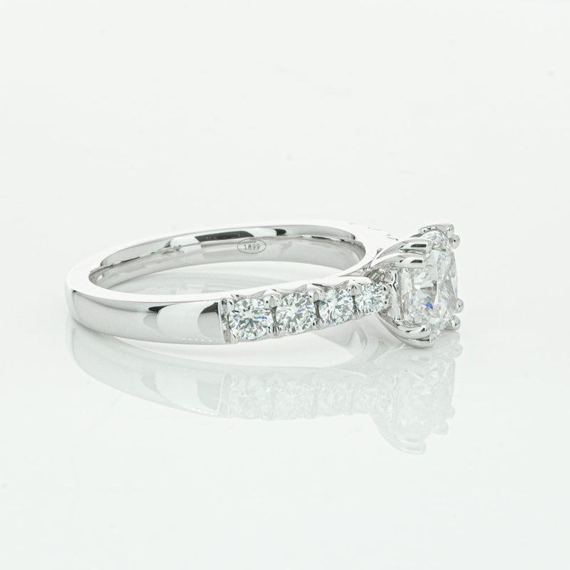 18ct White Gold 1.29ct Cushion Cut Diamond Phoenix Ring-Ring-Walker & Hall