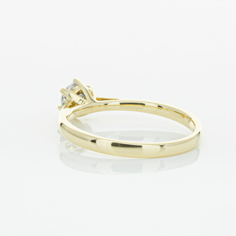 14ct Yellow Gold .40ct Diamond Lunette Ring-Ring-Walker & Hall