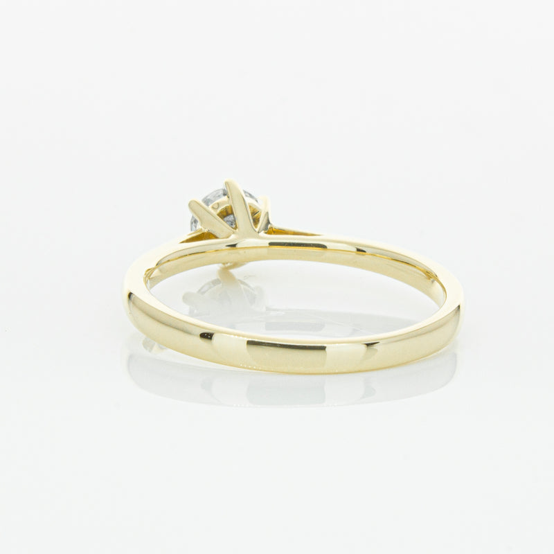 14ct Yellow Gold .40ct Diamond Lunette Ring-Ring-Walker & Hall