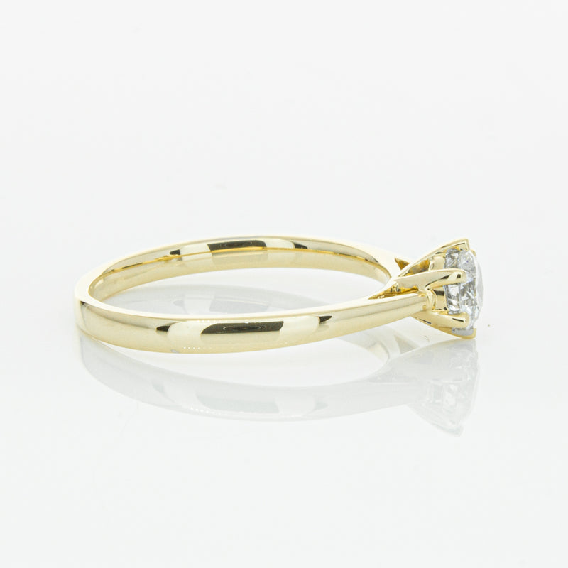 14ct Yellow Gold .40ct Diamond Lunette Ring-Ring-Walker & Hall