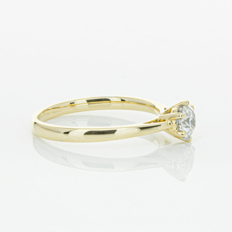 14ct Yellow Gold .40ct Diamond Lunette Ring-Ring-Walker & Hall