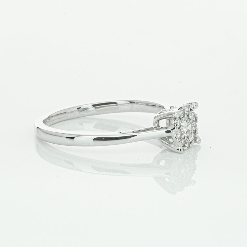 14ct White Gold Diamond Coronet Ring-Ring-Walker & Hall