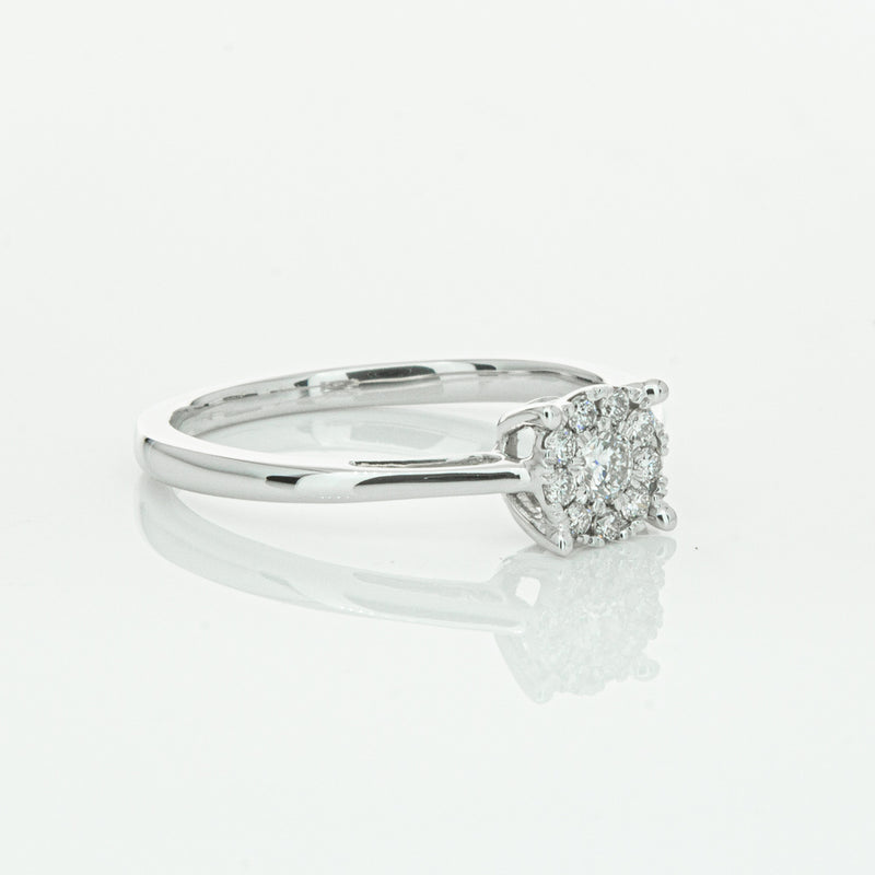 14ct White Gold Diamond Coronet Ring-Ring-Walker & Hall