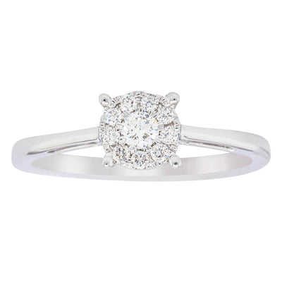 14ct White Gold Diamond Coronet Ring-Ring-Walker & Hall