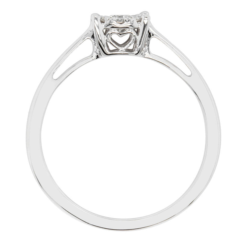14ct White Gold Diamond Coronet Ring-Ring-Walker & Hall