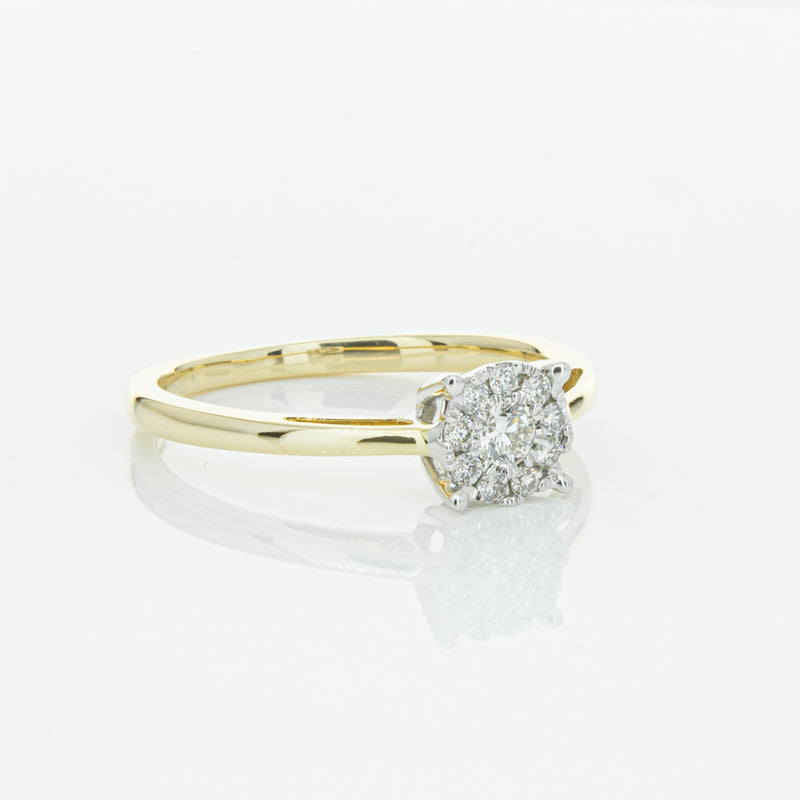 14ct Yellow Gold Diamond Coronet Ring-Ring-Walker & Hall