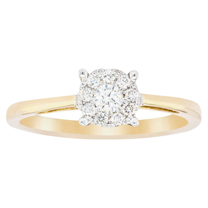 14ct Yellow Gold Diamond Coronet Ring-Ring-Walker & Hall