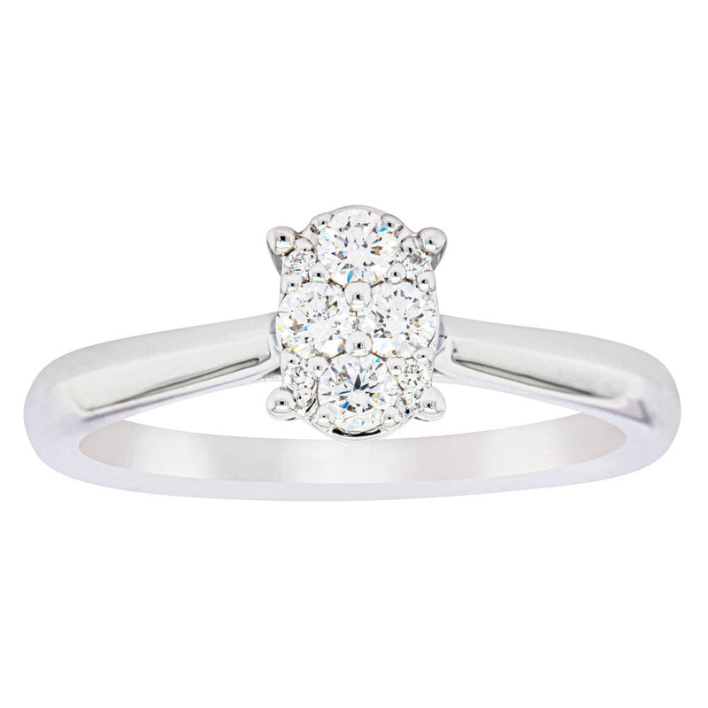 14ct White Gold Diamond Mila Ring-Ring-Walker & Hall