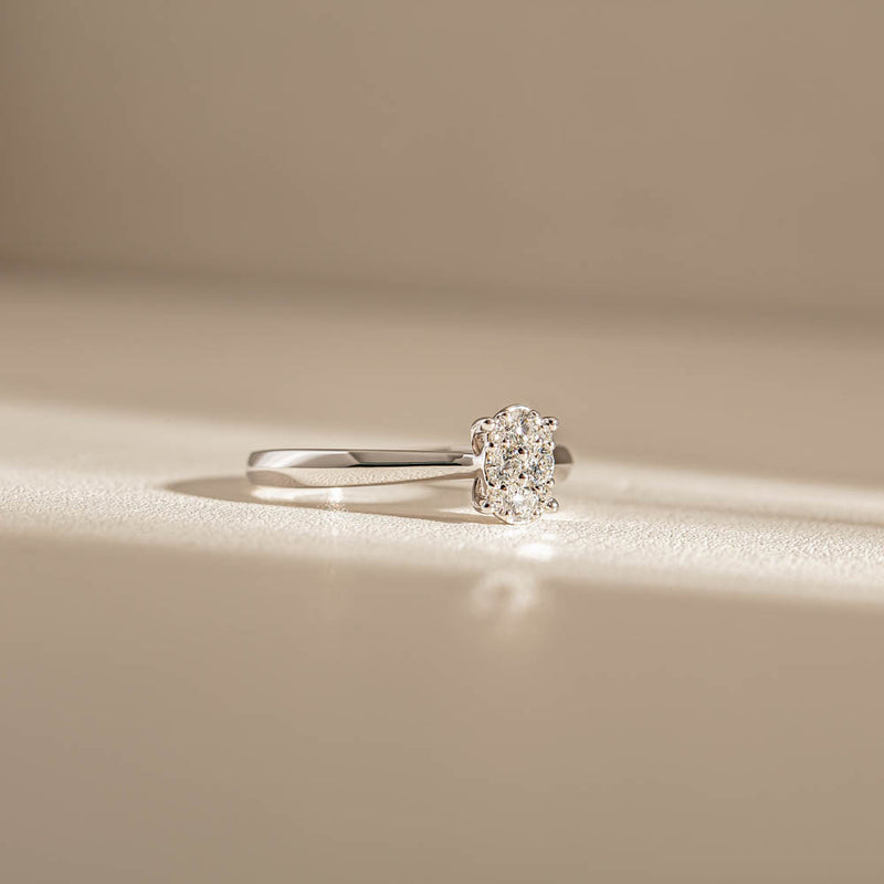 14ct White Gold Diamond Mila Ring-Ring-Walker & Hall