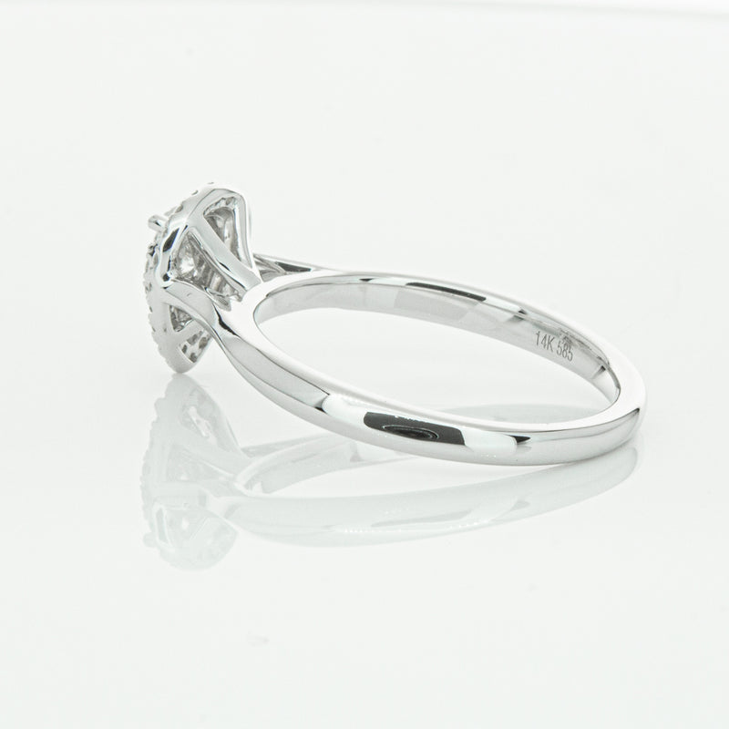 14ct White Gold Diamond Pear Saturn Ring-Ring-Walker & Hall