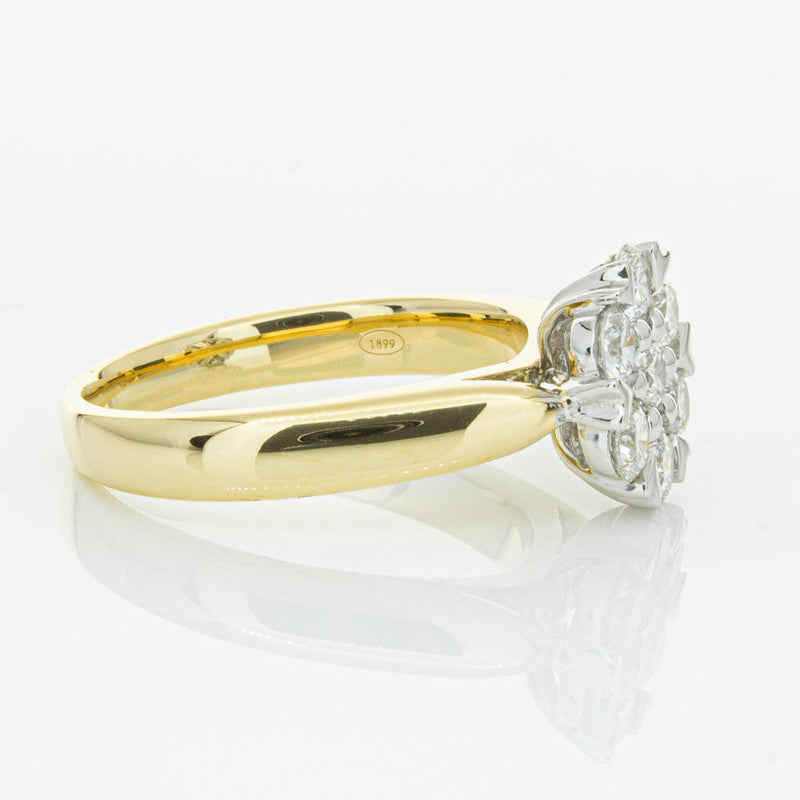 18ct Yellow Gold Diamond Lotus Ring-Ring-Walker & Hall