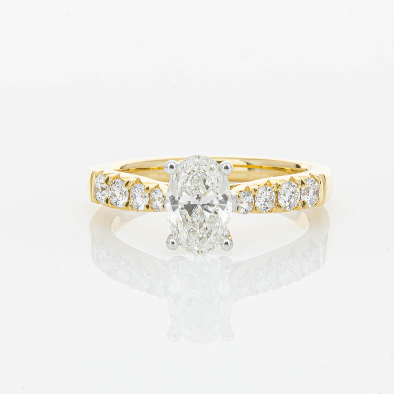 18ct Yellow Gold 1.01ct Oval Cut Diamond Phoenix Ring-Ring-Walker & Hall