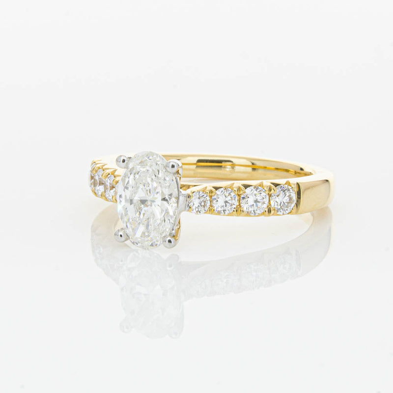 18ct Yellow Gold 1.01ct Oval Cut Diamond Phoenix Ring-Ring-Walker & Hall