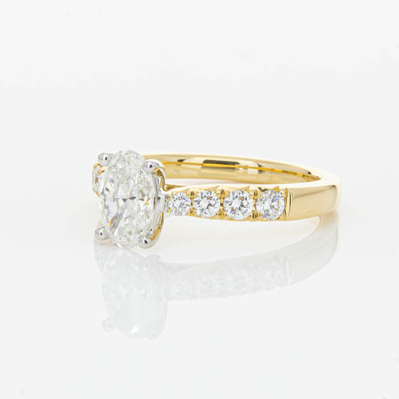 18ct Yellow Gold 1.01ct Oval Cut Diamond Phoenix Ring-Ring-Walker & Hall