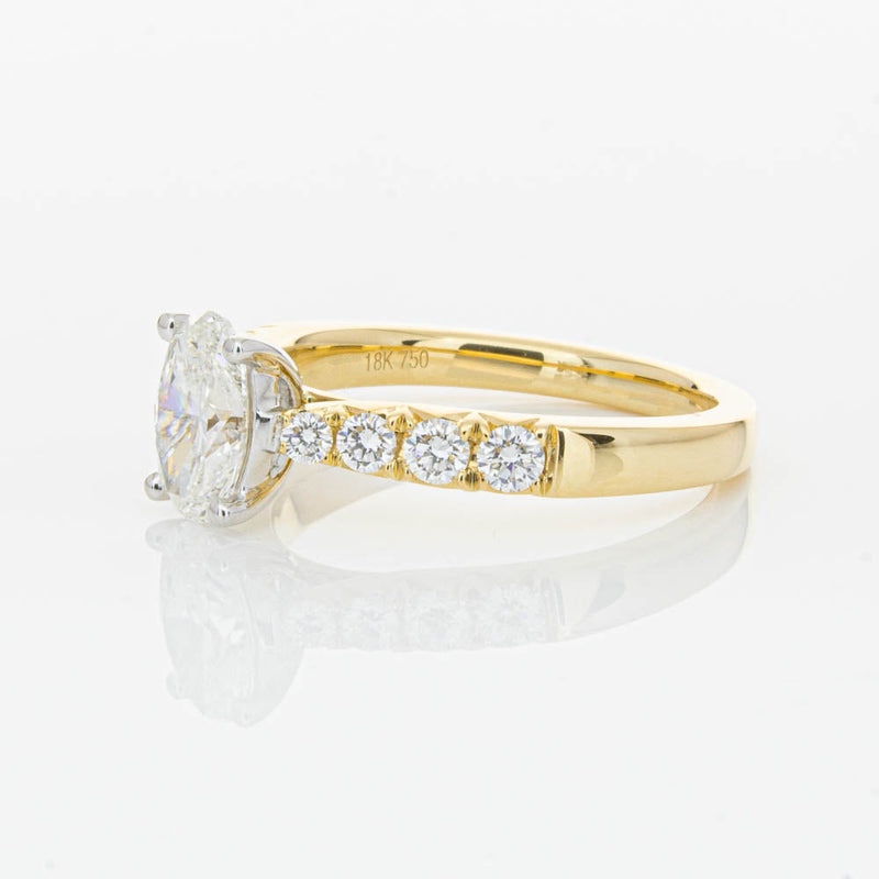 18ct Yellow Gold 1.01ct Oval Cut Diamond Phoenix Ring-Ring-Walker & Hall