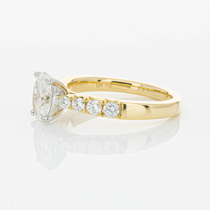 18ct Yellow Gold 1.01ct Oval Cut Diamond Phoenix Ring-Ring-Walker & Hall