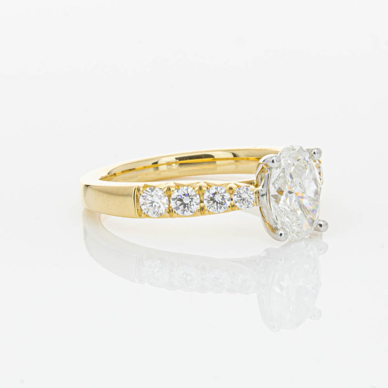 18ct Yellow Gold 1.01ct Oval Cut Diamond Phoenix Ring-Ring-Walker & Hall