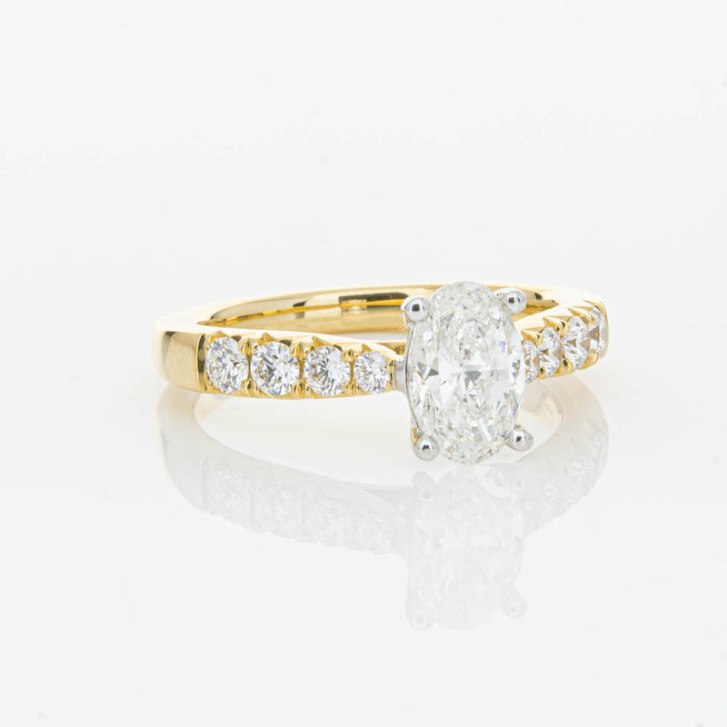18ct Yellow Gold 1.01ct Oval Cut Diamond Phoenix Ring-Ring-Walker & Hall