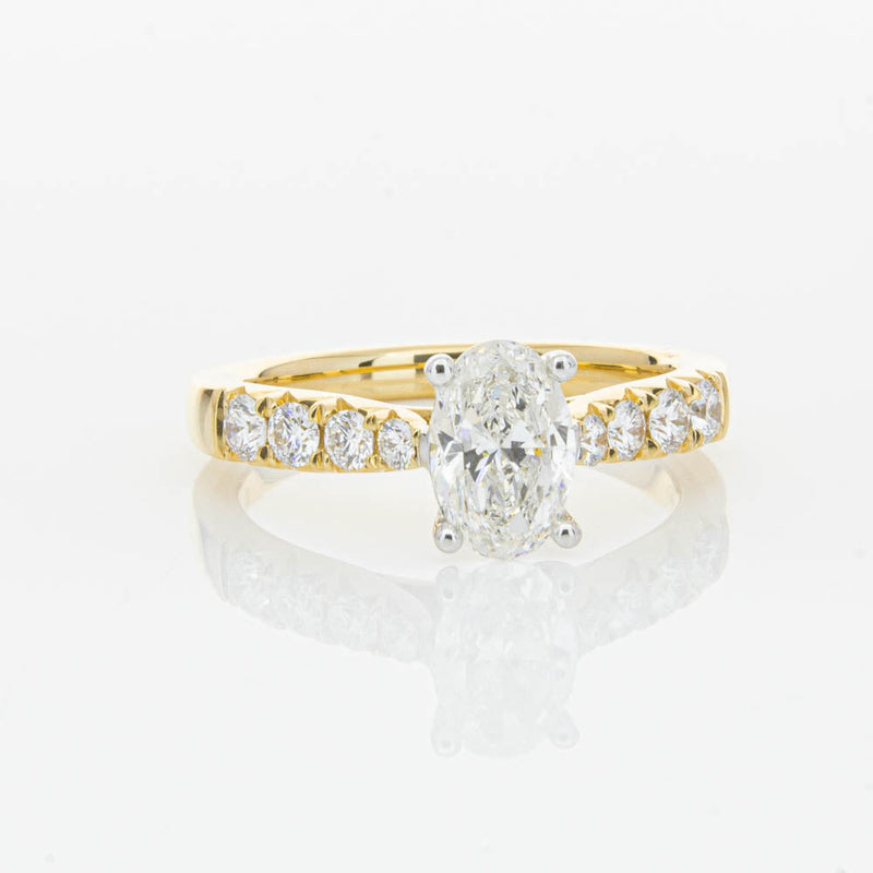 18ct Yellow Gold 1.01ct Oval Cut Diamond Phoenix Ring-Ring-Walker & Hall