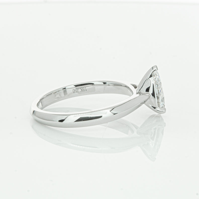 18ct White Gold 1.00ct Pear Cut Diamond Venetian Ring-Ring-Walker & Hall