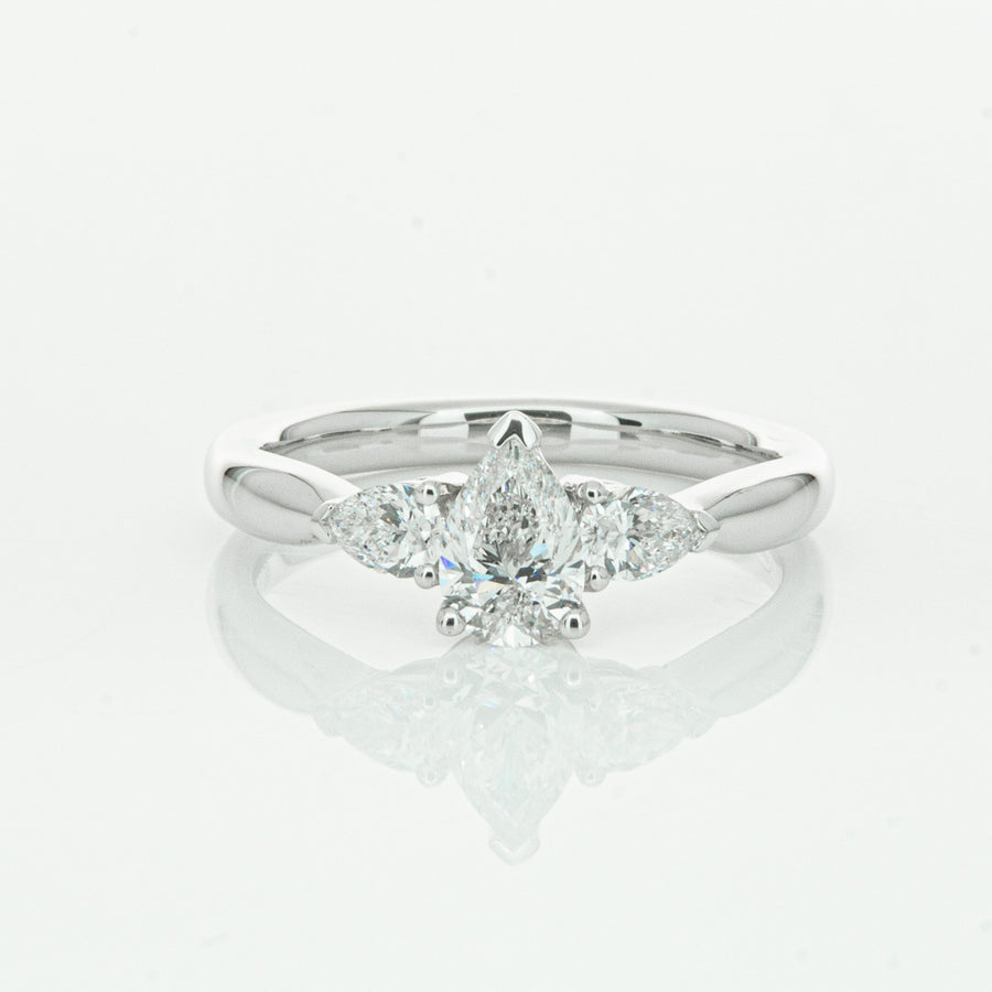 18ct White Gold .52ct Pear Cut Diamond Ayla Ring-Ring-Walker & Hall