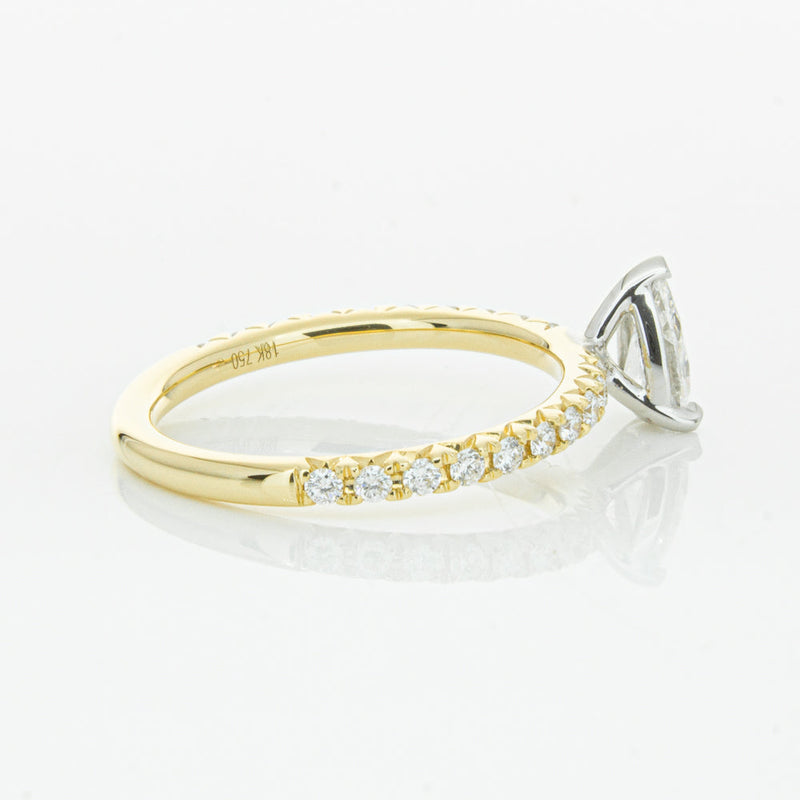 18ct Yellow Gold .50ct Pear Cut Diamond Comet Ring-Ring-Walker & Hall