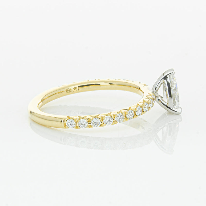 18ct Yellow Gold .50ct Pear Cut Diamond Comet Ring-Ring-Walker & Hall