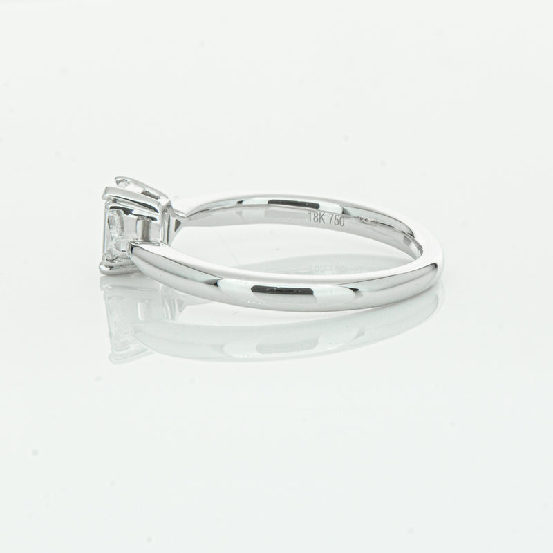 18ct White Gold .50ct Emerald Cut Diamond Ring-Ring-Walker & Hall