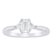 18ct White Gold .50ct Emerald Cut Diamond Ring-Ring-Walker & Hall