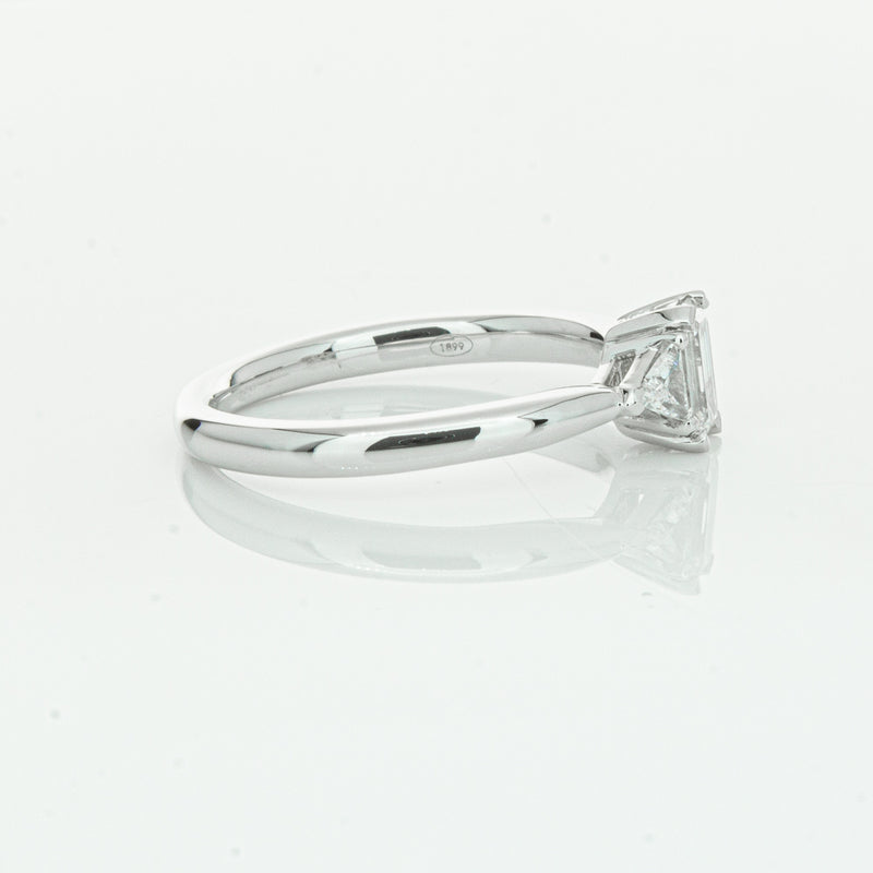 18ct White Gold .50ct Emerald Cut Diamond Ring-Ring-Walker & Hall