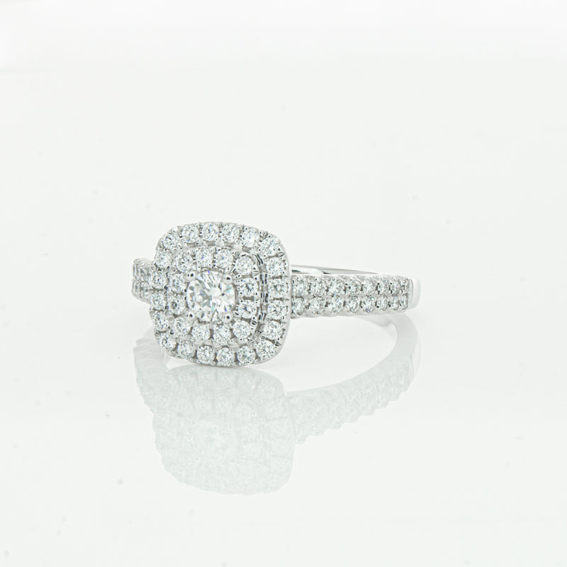 14ct White Gold Diamond Lumiere Ring-Ring-Walker & Hall