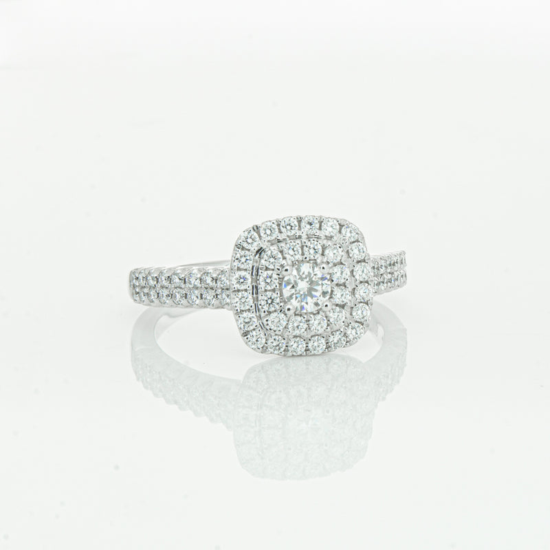 14ct White Gold Diamond Lumiere Ring-Ring-Walker & Hall