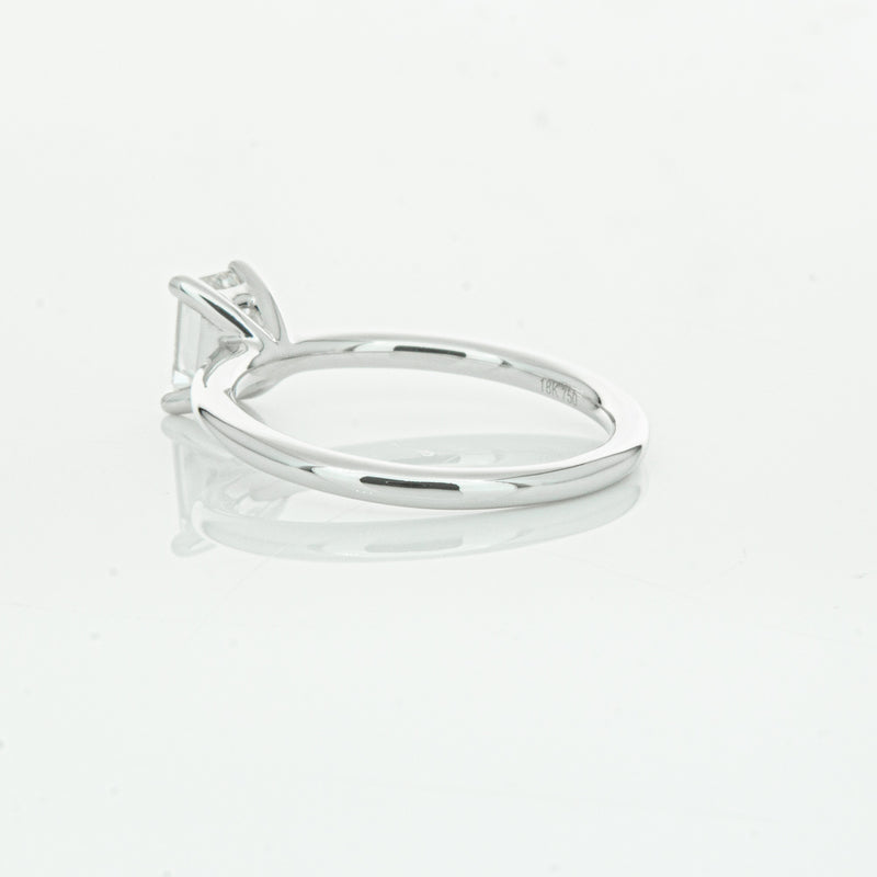 18ct White Gold .72ct Emerald Cut Diamond Melba Ring-Ring-Walker & Hall