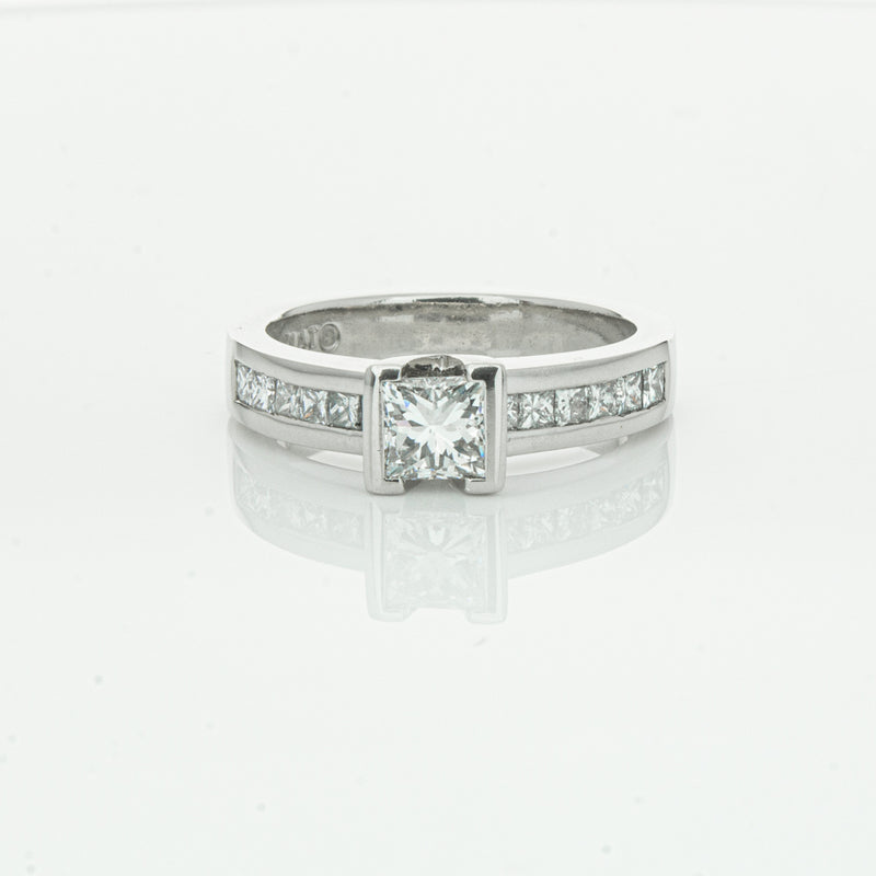 Deja Vu Platinum .58ct Princess Cut Diamond Ring-Ring-Walker & Hall